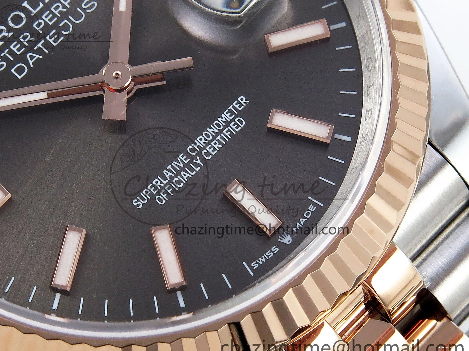 Good Copy Rolex Watches VR Brown Bracelet Best APF Edition 126231 RG 36 on FreshLook Sitck 1:1 SS DateJust Dial Jubilee 1590 904L Steel 0112